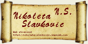 Nikoleta Slavković vizit kartica